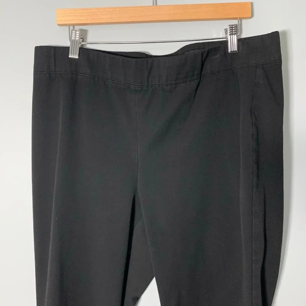 Talbots Black Straight Leg Pull On Dress Pants Plus Size 16W Professional Office